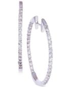 Diamond In And Out Hoop Earrings (1 Ct. T.w.) In 14k White Gold
