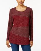 Style & Co Petite Rhinestone Marled Top, Only At Macy's