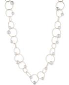 Anne Klein Gold-tone Imitation Pearl Fine Circle Link Collar Necklace