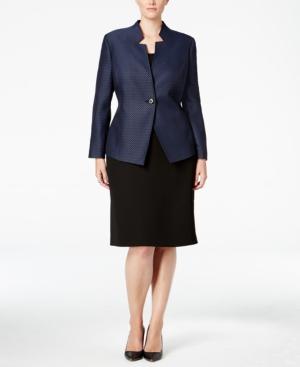 Tahari Asl Plus Size One-button Tweed Skirt Suit