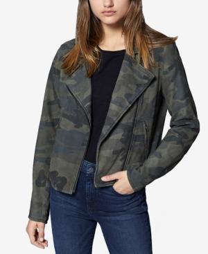 Sanctuary Camo-print Leather Moto Jacket