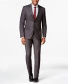 Perry Ellis Charcoal Pindot Extra Slim-fit Suit