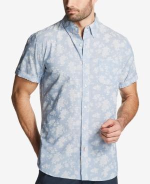 Weatherproof Vintage Men's Leaf-print Cotton Chambray Shirt