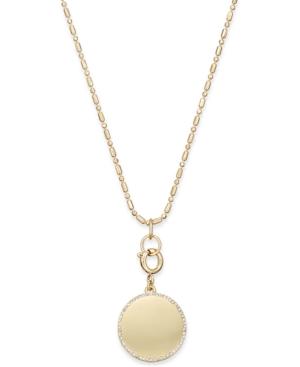 M. Haskell For Inc Gold-tone Beaded Chain Pave Disc Pendant Necklace, Only At Macy's