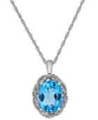 Blue Topaz Love Knot Pendant Necklace In Sterling Silver (2-7/8 Ct. T.w.)