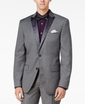 Bar Iii Men's Slim-fit Medium Gray Textured Tuxedo Jacket, Created For Macy's