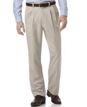Haggar Dress Pants, Performance Comfort Classic Fit Pleated Microfiber