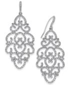 I.n.c. Silver-tone Pave Openwork Drop Earrings, Created For Macy's