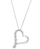 Trumiracle 10k White Gold Diamond Journey Heart Pendant Necklace (1/4 Ct. T.w.)