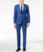 Hugo Men's Slim-fit Blue Mini-check Suit