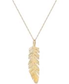 Feather Pendant Necklace In 14k Gold