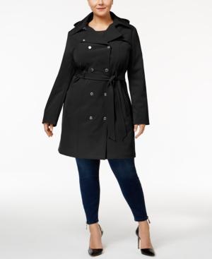 Calvin Klein Plus Size Hooded Softshell Trenchcoat