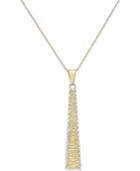Two-tone Angled Pendant Necklace In 10k Gold
