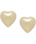 Dimensional Heart Stud Earrings In 10k Gold