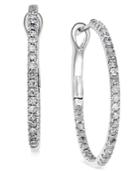 Diamond In And Out Hoop Earrings (1/2 Ct. T.w.) In 14k White Gold