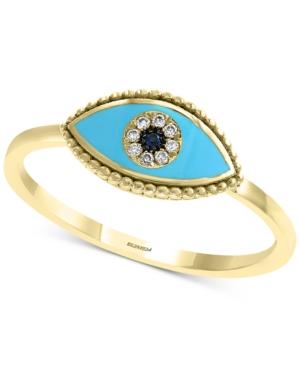 Effy Sapphire & Diamond Accent Evil Eye Ring In 14k Gold