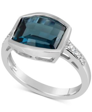 Blue Topaz (4-1/2 Ct. T.w.) & Diamond Accent Ring In 14k White Gold