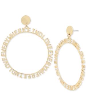 Bcbgeneration Find Love Everywhere2 1/2 Drop Hoop Earrings