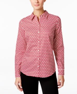 Charter Club Petite Dog-print Shirt, Only At Macy's