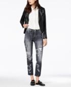 Hudson Jeans Printed Ripped Cropped Skinny Jeans