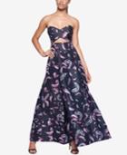 Fame And Partners Printed Strapless Dress