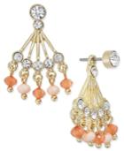 Inc International Concepts Gold-tone Beaded Fan Earring Jacket Earrings, Only At Macy's