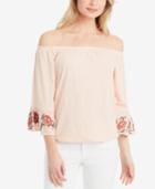 Jessica Simpson Juniors' Arlene Embroidered Off-the Shoulder Blouse
