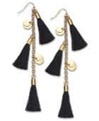 I.n.c. Gold-tone Disc & Tassel Linear Drop Earrings, Created For Macy's