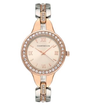 Charter Club Women's Two-tone Crystal Bracelet Watch 33mm, Only At Macy's