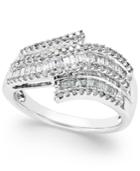 Diamond Wave Right Hand Ring (1/2 Ct. T.w.) In Sterling Silver
