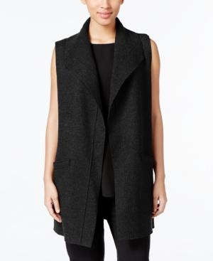 Eileen Fisher Petite Wool Open-front Vest
