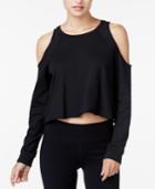 Material Girl Juniors' Cold-shoulder Cropped Sweatshirt, Created For Macy's