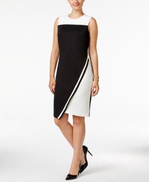 Tommy Hilfiger Colorblocked Asymmetrical Scuba Dress, Created For Macy's
