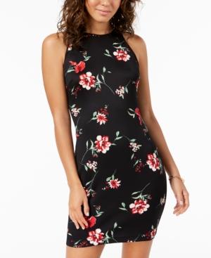 B Darlin Juniors' Floral-print Bodycon Dress