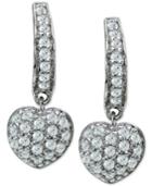 Giani Bernini Cubic Zirconia Pave Heart Drop Earrings In Sterling Silver, Only At Macy's