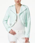 Guess Gianna Cropped Faux-leather Moto Jacket