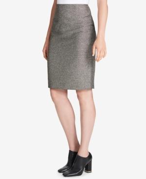 Calvin Klein Metallic Boucle Pencil Skirt