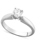 Diamond Ring, 14k White Gold Certified Diamond Round Solitaire Engagement Ring (5/8 Ct. T.w.)