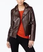Guess Asymmetrical-zip Faux-leather Moto Jacket