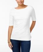 Charter Club Elbow-sleeve Textured Top, Created For Macy's