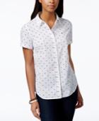 Tommy Hilfiger Short Sleeve Button-down Shirt, Polka Dot