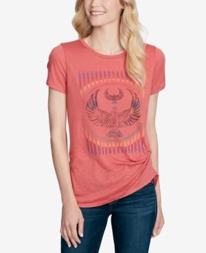 Jessica Simpson Juniors' Allina Twist-front Graphic T-shirt