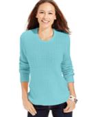 Karen Scott Textured Cable-knit Sweater, Only At Macy's