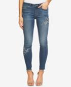 Cece Floral-embroidered Skinny Jeans