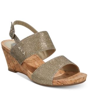 White Mountain Alexus Slingback Platform Wedge Sandals Women's Shoes
