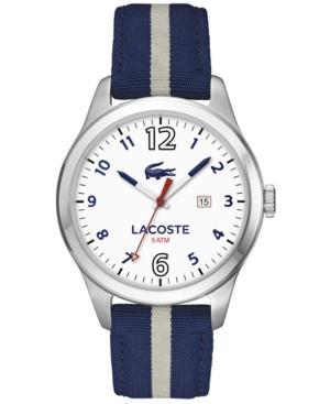 Lacoste Men's Auckland Blue And Grey Nylon Strap Watch 44mm 2010722