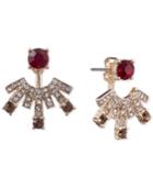 Anne Klein Gold-tone Stone & Crystal Front & Back Earrings