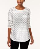 Karen Scott Tuck-stitch Cotton Sweater, Created For Macy's