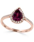 Effy Rhodolite Garnet (1 Ct. T.w.) And Diamond (1/8 Ct. T.w.) Ring In 14k Rose Gold