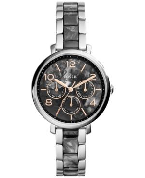 Fossil Women's Jacqueline Dark Pearlized Acetate And Stainless Steel Bracelet Watch 36mm Es3924